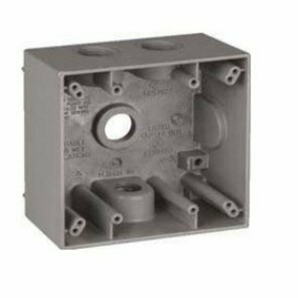 Teddico Bwf Electrical Box, 31 cu in, Outlet Box, 2 Gang, Die Cast Metal, Rectangular TGB-54V